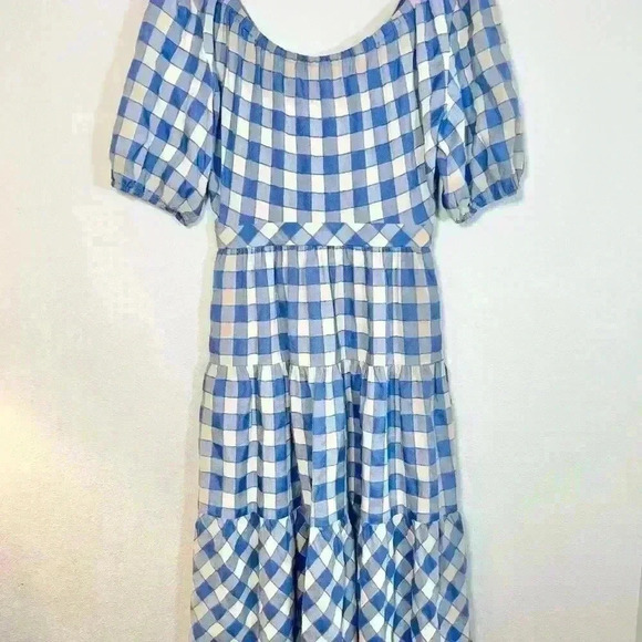 NWT FRNCH Victoire Check Center Cutout Woven Dress Size Small - Picture 7 of 15